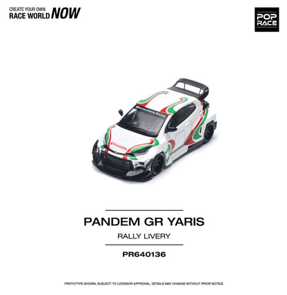 Pop Race 1/64 Toyota GR Yaris Pandem Rocket Bunny Modified  White Rall