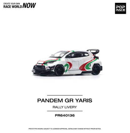 Pop Race 1/64 Toyota GR Yaris Pandem Rocket Bunny Modified  White Rall