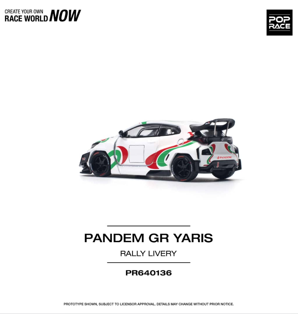 Pop Race 1/64 Toyota GR Yaris Pandem Rocket Bunny Modified  White Rall
