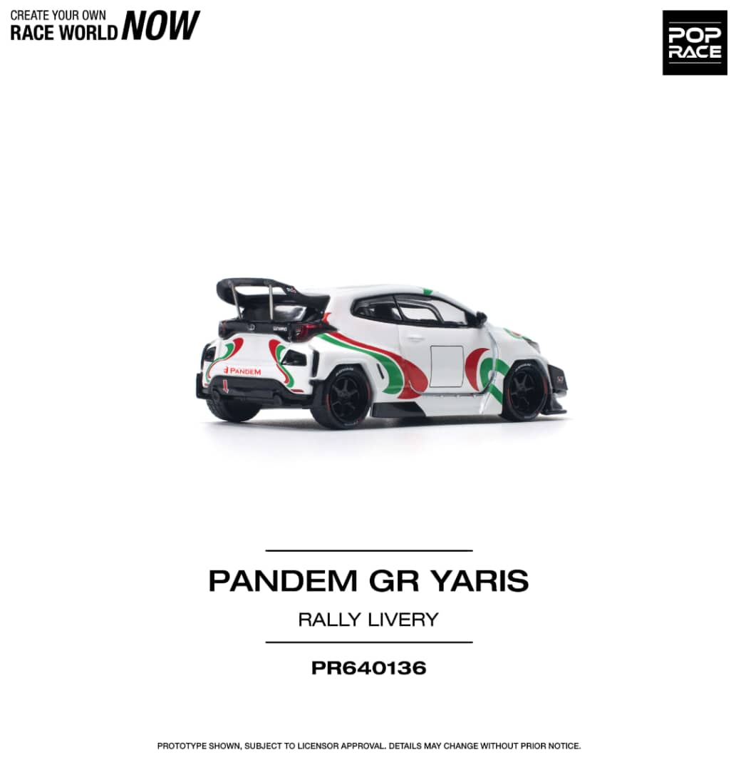 Pop Race 1/64 Toyota GR Yaris Pandem Rocket Bunny Modified  White Rall