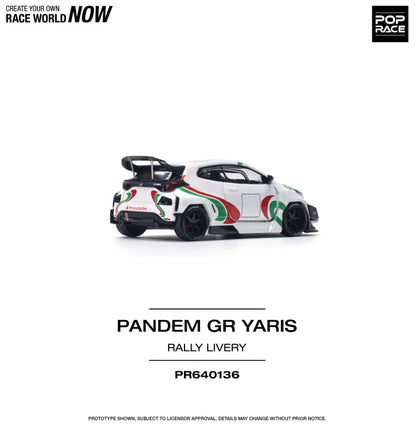 Pop Race 1/64 Toyota GR Yaris Pandem Rocket Bunny Modified  White Rall