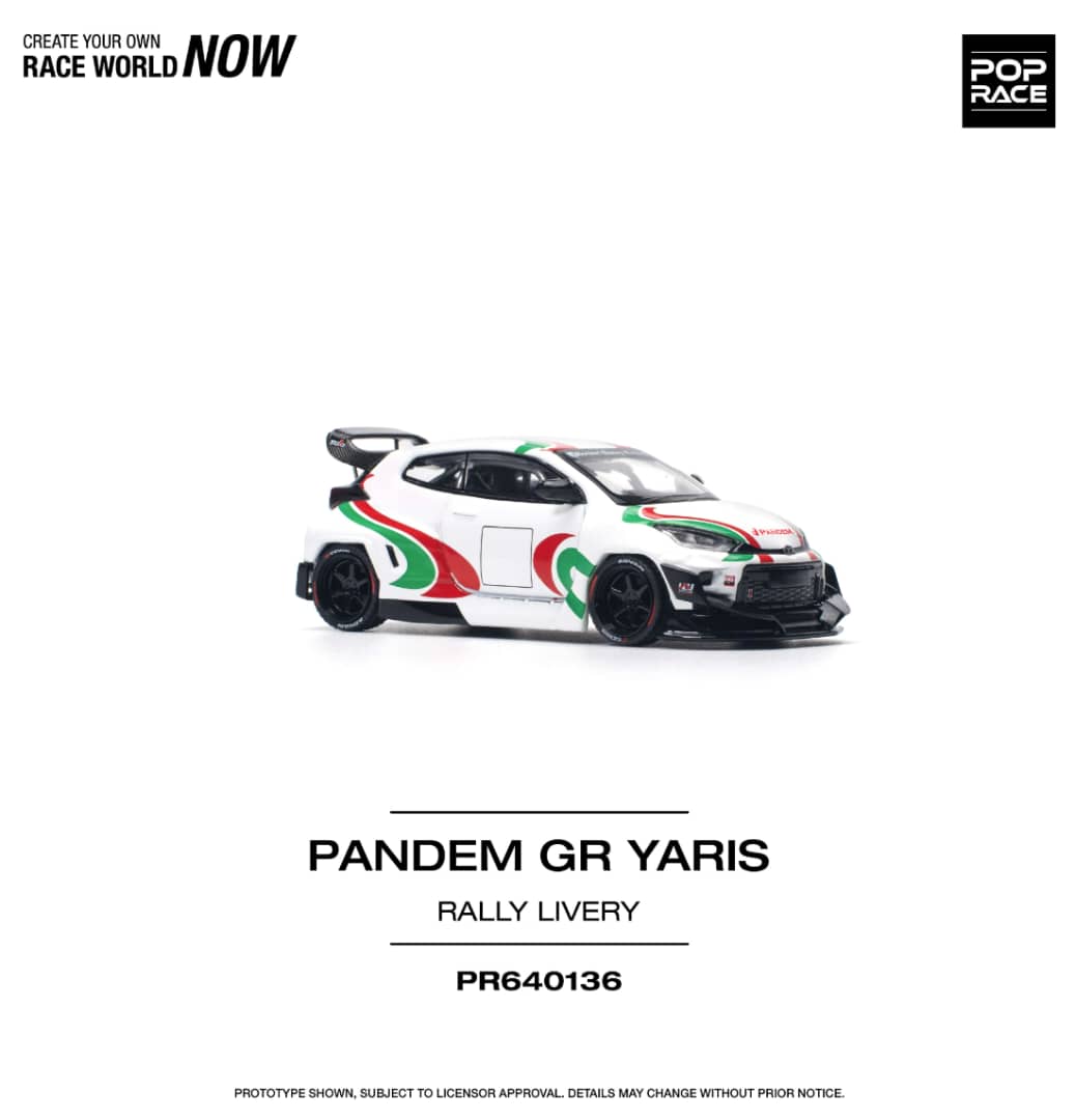 Pop Race 1/64 Toyota GR Yaris Pandem Rocket Bunny Modified  White Rall
