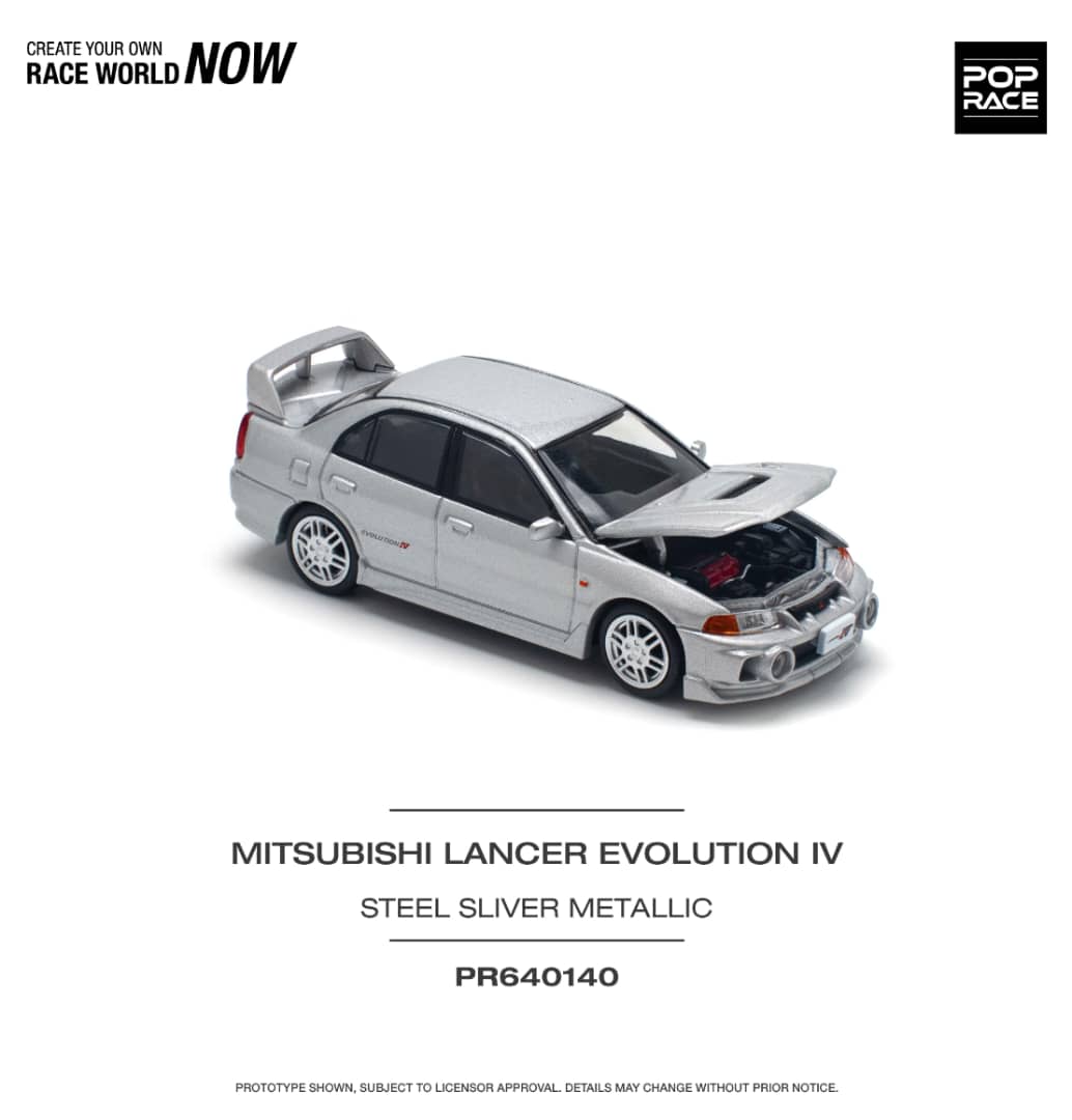Pop Race 1/64 Mitsubishi  Lancer Evolution IV Metallic Silver