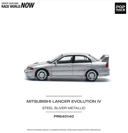 Pop Race 1/64 Mitsubishi  Lancer Evolution IV Metallic Silver