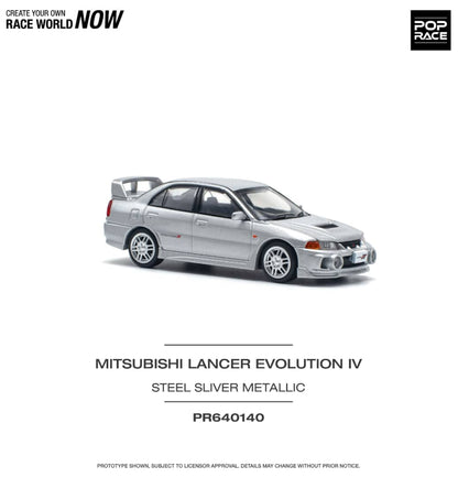 Pop Race 1/64 Mitsubishi  Lancer Evolution IV Metallic Silver