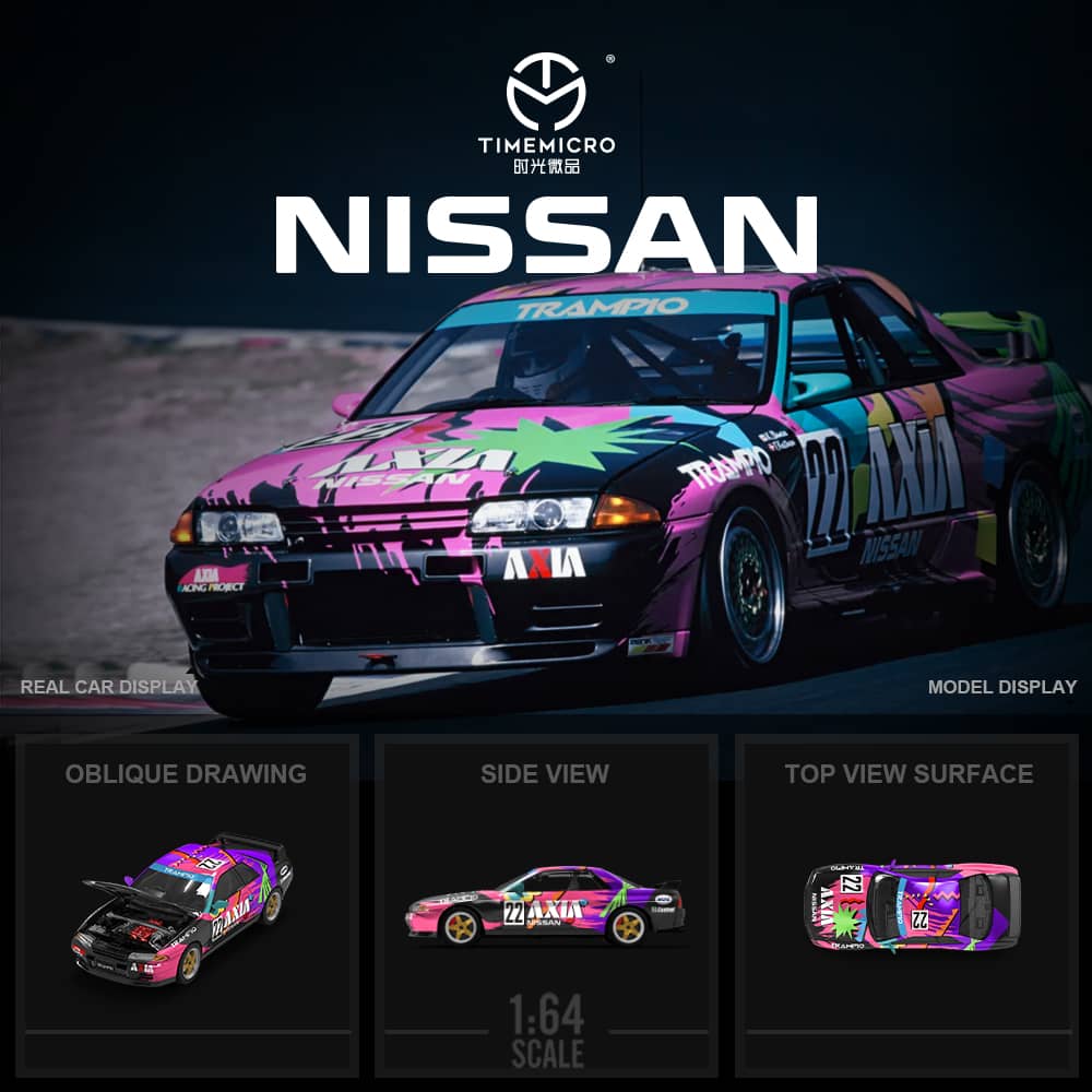 Time Micro 1/64 Skyline GT-R R32 Axia 22# Livery - Black