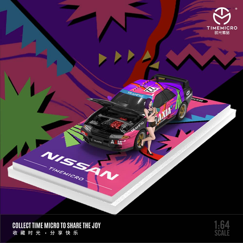Time Micro 1/64 Skyline GT-R R32 Axia 22# Livery - Black