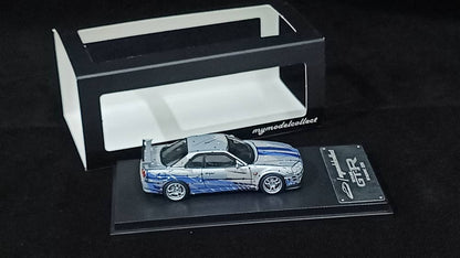 [ETA:  Feb 2025 ] Model Collect 1/64 Skyline GT-R Mk5 R34 V-SPEC-II Cel Shade Silver Blue Livery