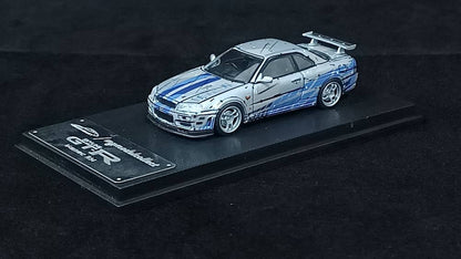 [ETA:  Feb 2025 ] Model Collect 1/64 Skyline GT-R Mk5 R34 V-SPEC-II Cel Shade Silver Blue Livery