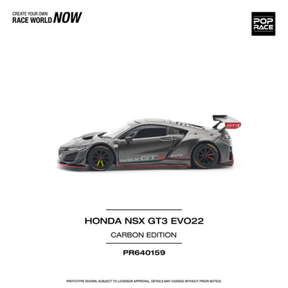 Pop Race 1/64 Honda  NSX GT3 Evo22 Full Carbon Black