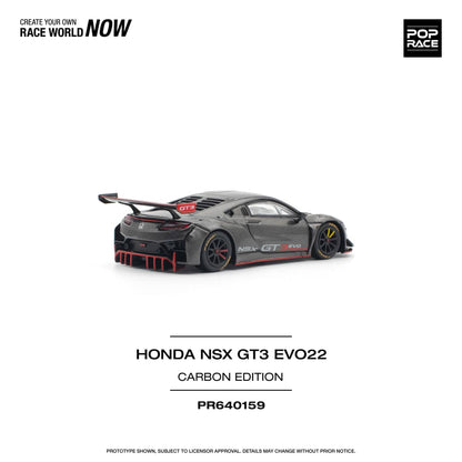 Pop Race 1/64 Honda  NSX GT3 Evo22 Full Carbon Black