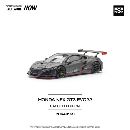Pop Race 1/64 Honda  NSX GT3 Evo22 Full Carbon Black