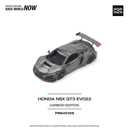 Pop Race 1/64 Honda  NSX GT3 Evo22 Full Carbon Black
