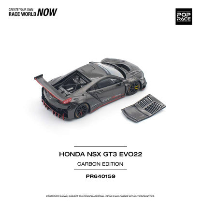 Pop Race 1/64 Honda  NSX GT3 Evo22 Full Carbon Black