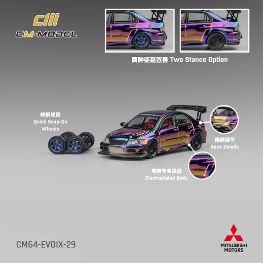 [ETA:  Jun 2025 ] CM Model 1/64 Mitsubishi Lancer Evolution IX Voltex Modified Chrome