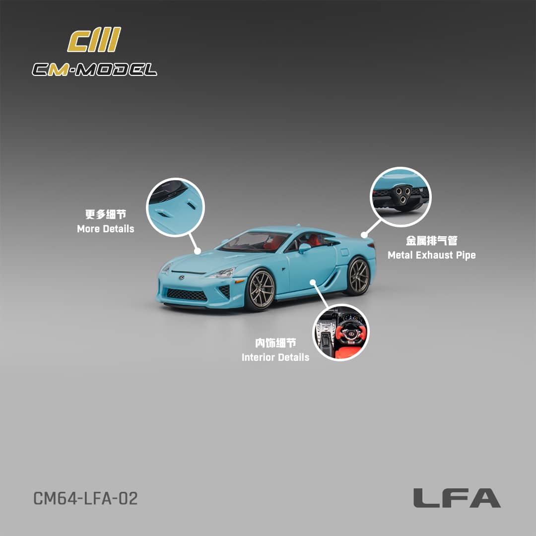 [ETA:  Jun 2025 ] CM Model 1/64 Lexus LFA Sky Blue