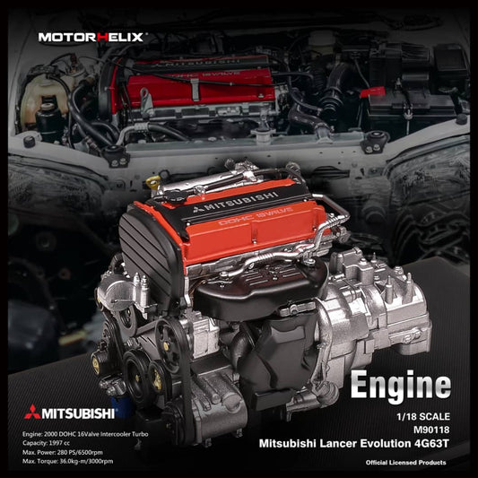 [ETA:  Apr 2025 ] MotorHelix 1/18 EVO IV 4G63T Diecast Engine Model