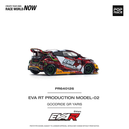 Pop Race 1/64 Toyota  GR Yaris Pandem Rocket Bunny Modified Red EVA Goodride 2# Livery