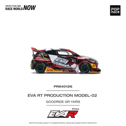 Pop Race 1/64 Toyota  GR Yaris Pandem Rocket Bunny Modified Red EVA Goodride 2# Livery