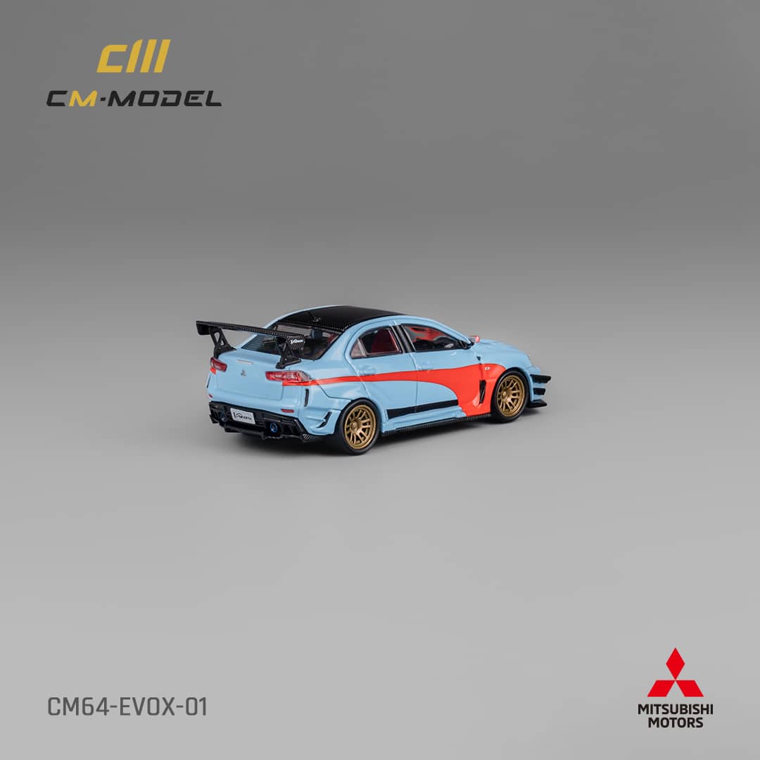 [ETA:  Jul 2025 ] CM Model 1/64 Mitsubishi Varis  EVO X - Blue with Orange Stripe