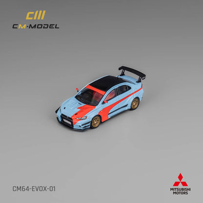 [ETA:  Jul 2025 ] CM Model 1/64 Mitsubishi Varis  EVO X - Blue with Orange Stripe