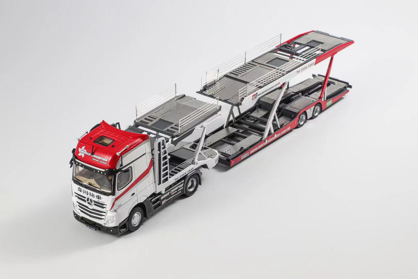 [ETA:  Dec 2024 ] GCD 1/64 Mercedes Benz Actros Double Deck Trailer - World Champion ***Hongkong Toycar Salon Exclusive Version***