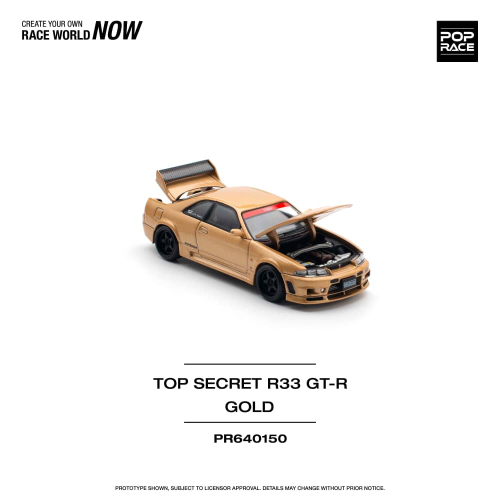 [ETA:  Aug 2025 ] Pop Race 1/64 Skyline R33 GT-R Nismo 400R Gold