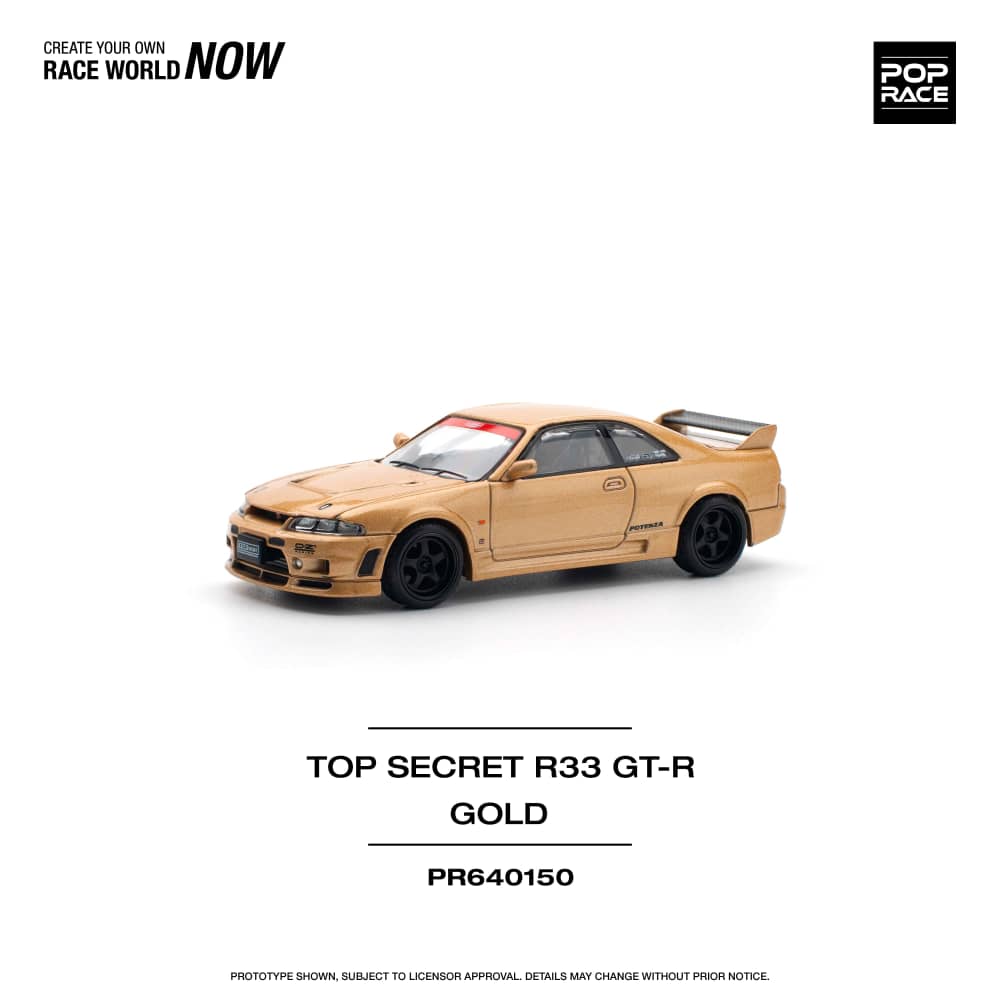 [ETA:  Aug 2025 ] Pop Race 1/64 Skyline R33 GT-R Nismo 400R Gold