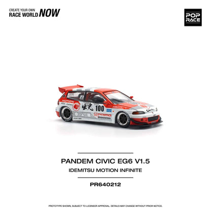 [ETA:  Aug 2025 ] Pop Race 1/64 Pandem Civic EG6 Rocket Bunny Modified Idemitsu Motion 100#