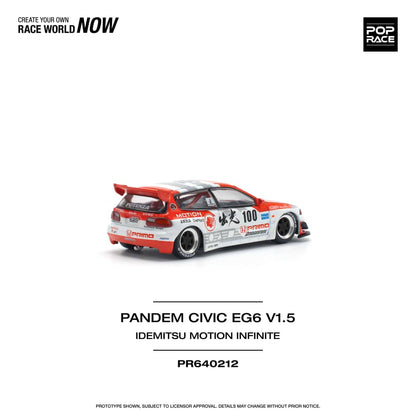 [ETA:  Aug 2025 ] Pop Race 1/64 Pandem Civic EG6 Rocket Bunny Modified Idemitsu Motion 100#