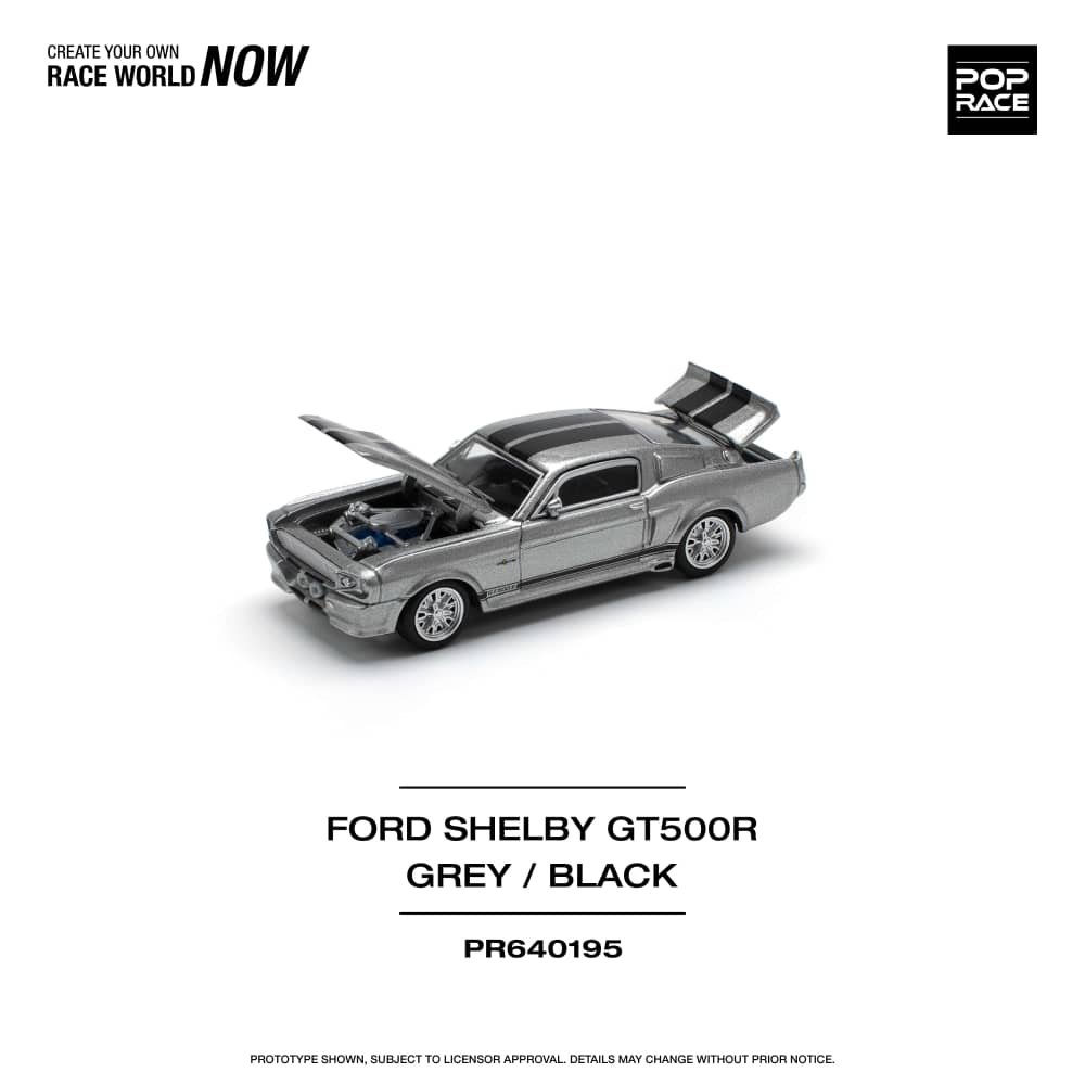 [ETA:  Aug 2025 ] Pop Race 1/64 Shelby Mustang GT500R 1967 Grey-Black