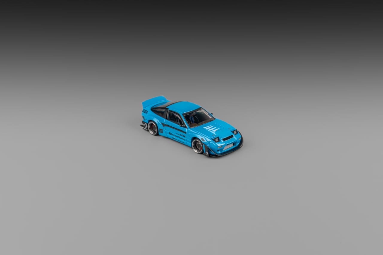 [ETA:  Apr 2025 ] MicroTurbo 1/64 S13 Silvia 180SX Pandem Rocket Bunny  Modified - Metallic Blue (Retractable-Headlight, Visible Engine)