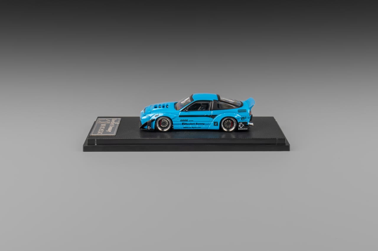 [ETA:  Apr 2025 ] MicroTurbo 1/64 S13 Silvia 180SX Pandem Rocket Bunny  Modified - Metallic Blue (Retractable-Headlight, Visible Engine)