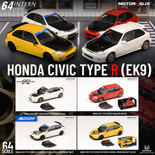 Motorhelix 1/64 Intern Series 1:64 Honda/Spoon/Mugen Civic Type-R EK94 Carbon-Hood