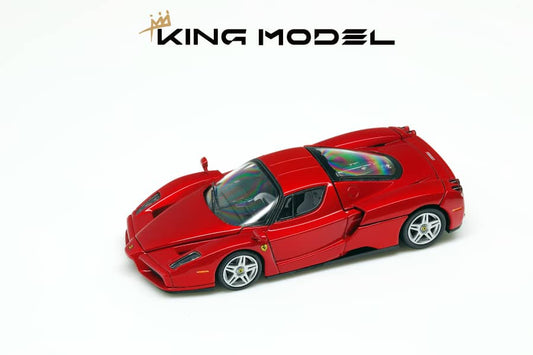 King Model 1/64 Enzo Metallic Red丨Open-Hood, Visible Engine
