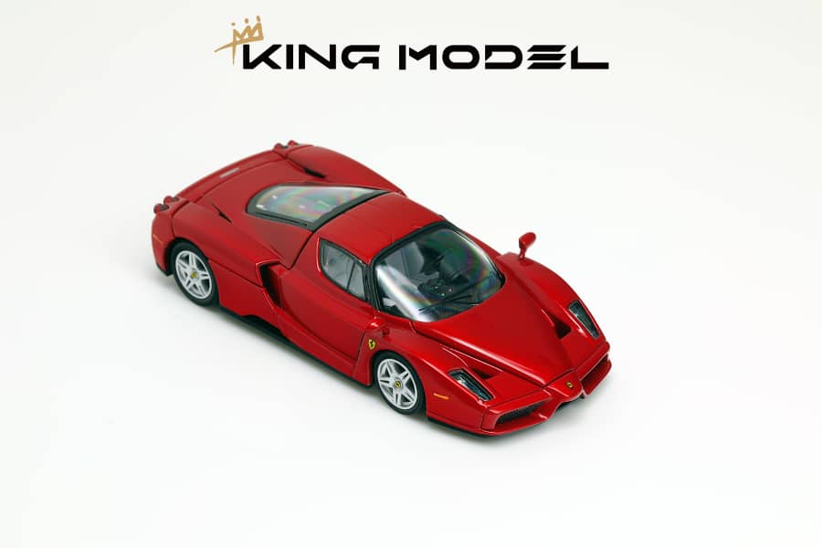 King Model 1/64 Enzo Metallic Red丨Open-Hood, Visible Engine