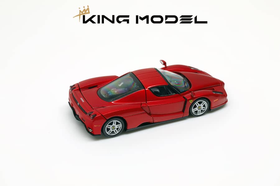 King Model 1/64 Enzo Metallic Red丨Open-Hood, Visible Engine