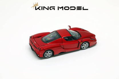 King Model 1/64 Enzo Metallic Red丨Open-Hood, Visible Engine