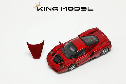 King Model 1/64 Enzo Metallic Red丨Open-Hood, Visible Engine