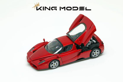 King Model 1/64 Enzo Metallic Red丨Open-Hood, Visible Engine
