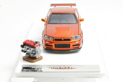 [ETA:  Nov 2025 ] Motorhelix 1/64 Nissan Skyline GT-R, R34 Nismo Z-Tune Sunset Orange