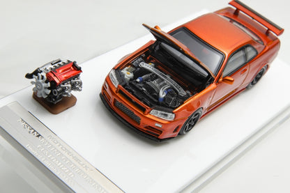 [ETA:  Nov 2025 ] Motorhelix 1/64 Nissan Skyline GT-R, R34 Nismo Z-Tune Sunset Orange