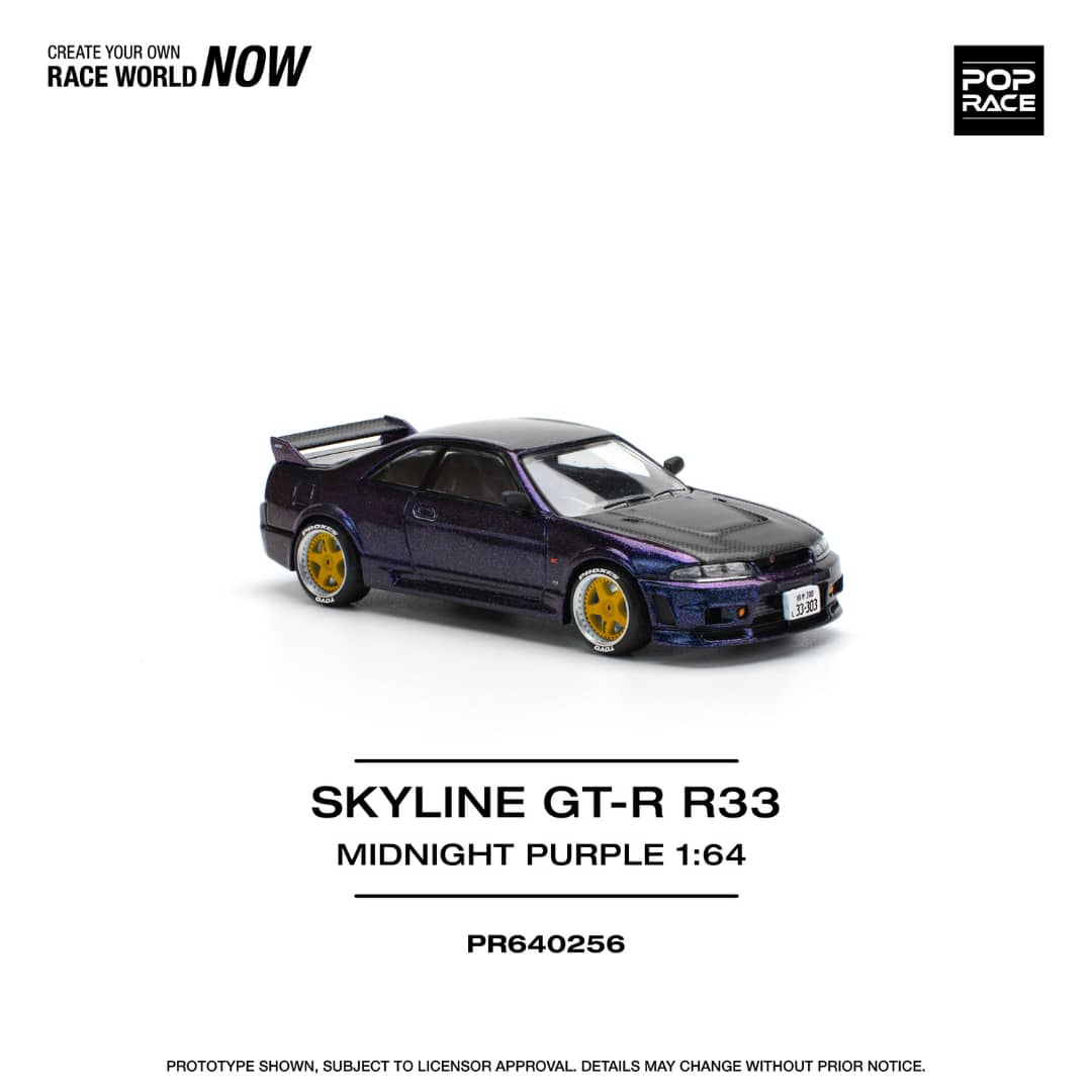 [ETA:  Sep 2025 ] Pop Race 1/64 Skyline R33 GT-R Nismo 400R Midnight Purple