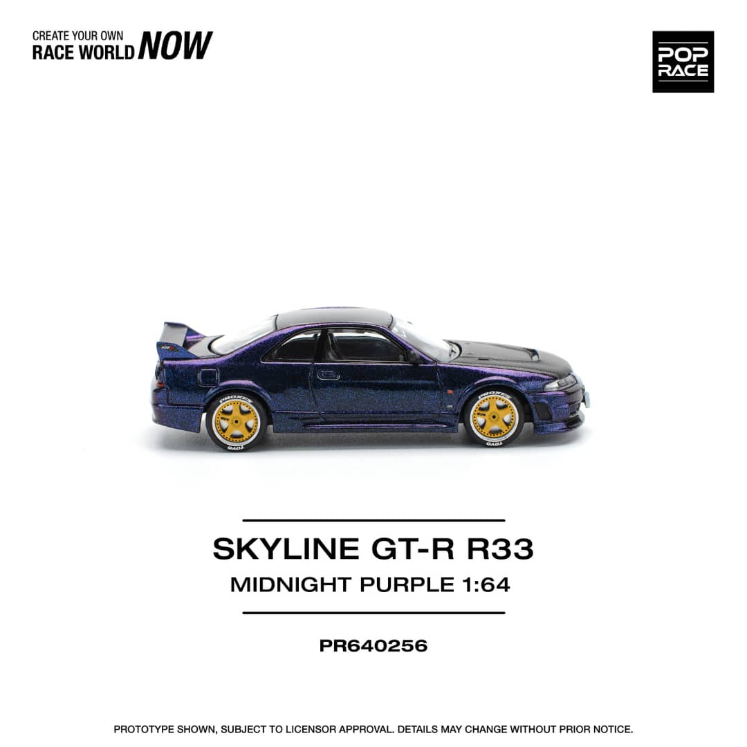 [ETA:  Sep 2025 ] Pop Race 1/64 Skyline R33 GT-R Nismo 400R Midnight Purple