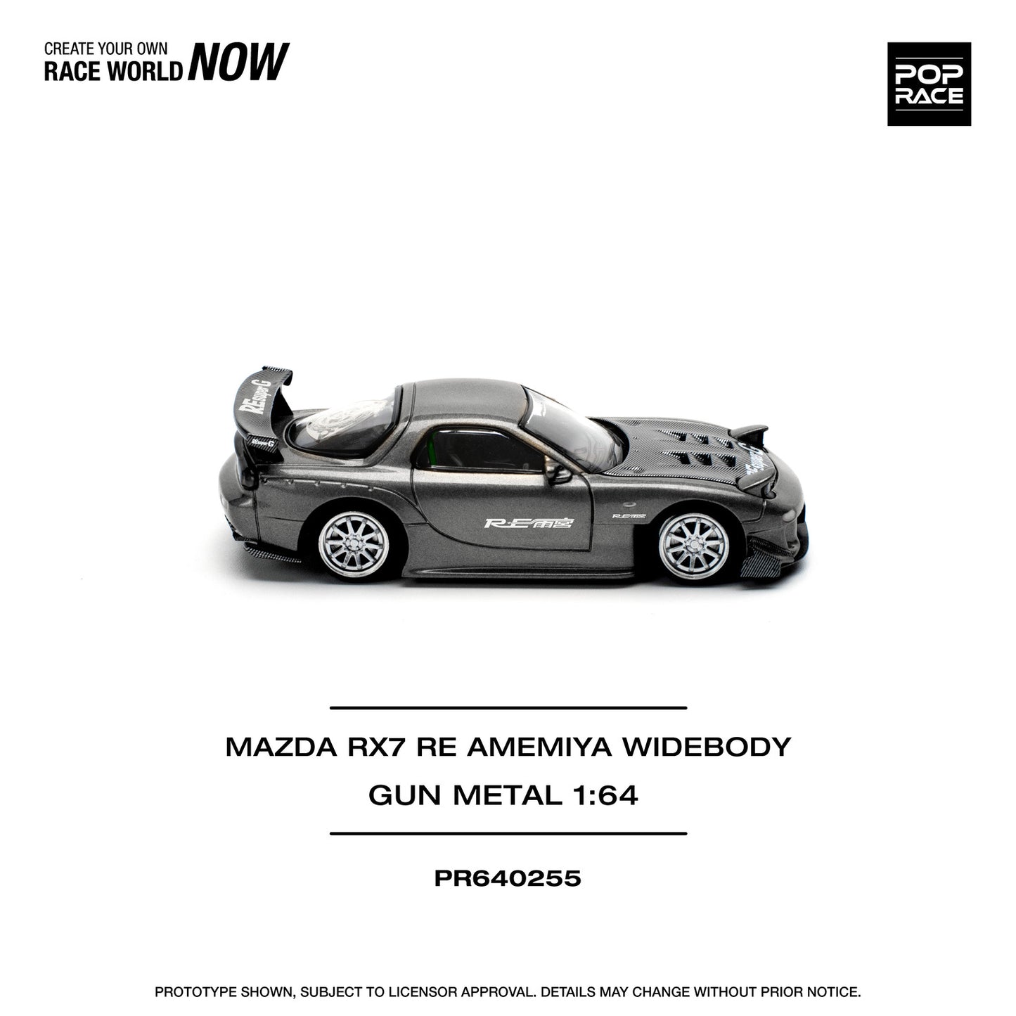 [ETA:  Sep 2025 ] Pop Race 1/64 RX-7 Mk3 FD3S RE Amemiya Modified Gun Metal