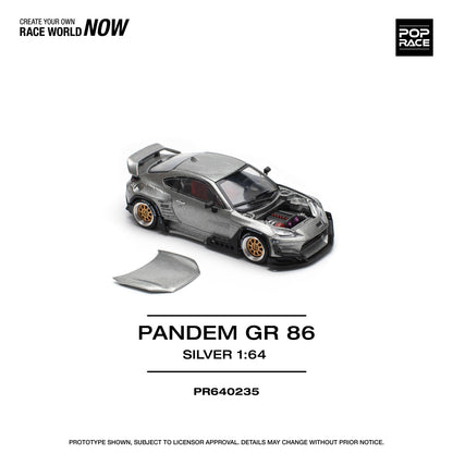 [ETA:  Sep 2025 ] Pop Race 1/64 Pandem GR86  Rocket Bunny Modified Silver