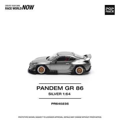 [ETA:  Sep 2025 ] Pop Race 1/64 Pandem GR86  Rocket Bunny Modified Silver