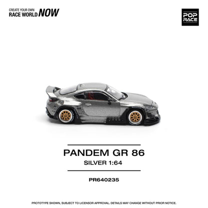 [ETA:  Sep 2025 ] Pop Race 1/64 Pandem GR86  Rocket Bunny Modified Silver