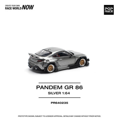 [ETA:  Sep 2025 ] Pop Race 1/64 Pandem GR86  Rocket Bunny Modified Silver