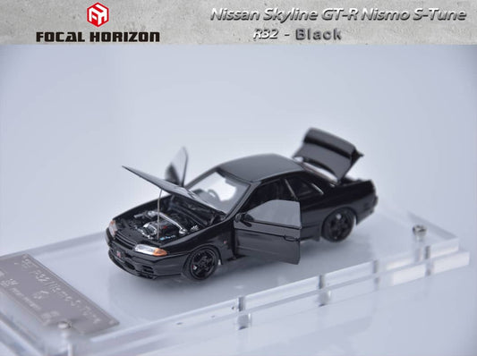 Focal Horizon 1/64 Nismo S-Tune R32 GT-R – Black, Openable, 499pcs Limited, Gift Box with Crystal Base